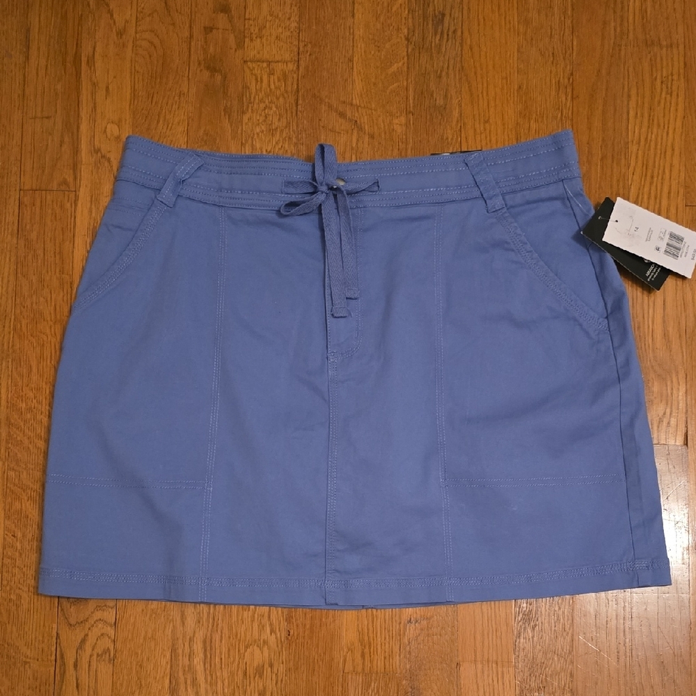 OCEAN COAST BRAND WOMEN'S BLUE COTTON SHORT SUMMER SKIRT SIZE 14